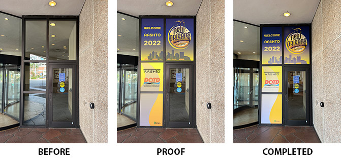 3 photos comparing before, proof and after
