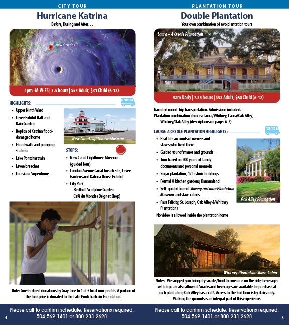 Gray Line brochure spread