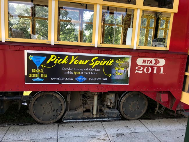 Gray Line streetcar ad