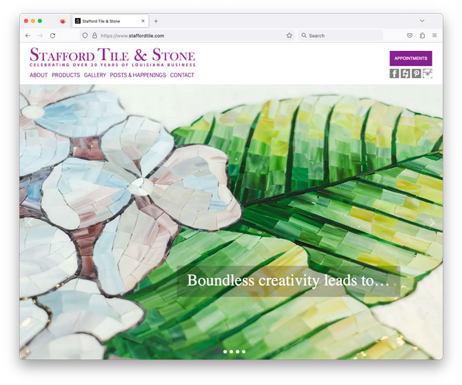 Stafford Tile home page screenshot