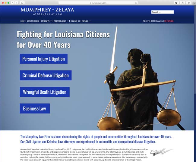 Mumphrey Law Firm website